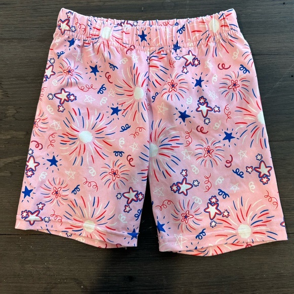 Girls Boutique Pink Fireworks Patterned Shorts - Picture 1 of 2